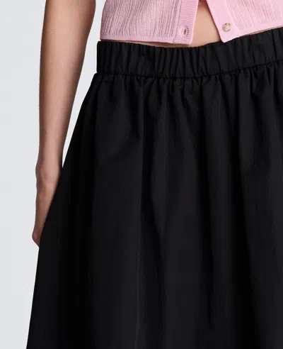 Kenneth Cole Poplin Pull On Bubble Maxi Skirt In Black