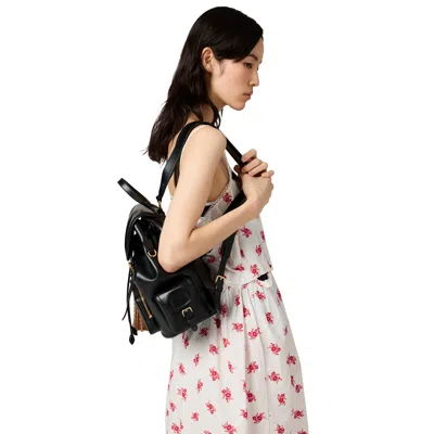 Miu Miu Leather Backpack In Black