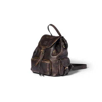 Miu Miu Leather Backpack In Brown