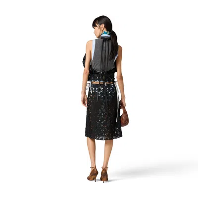 Miu Miu Macramé Pinafore Top In Black