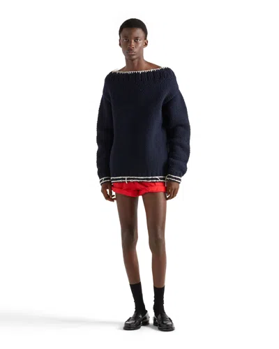 Prada Elasticated-waist Cargo Shorts In Red