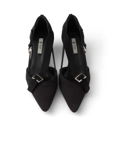 Prada Kitten Heel Pointed Toe Pump In Black