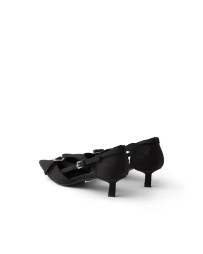 Prada Kitten Heel Pointed Toe Pump In Black