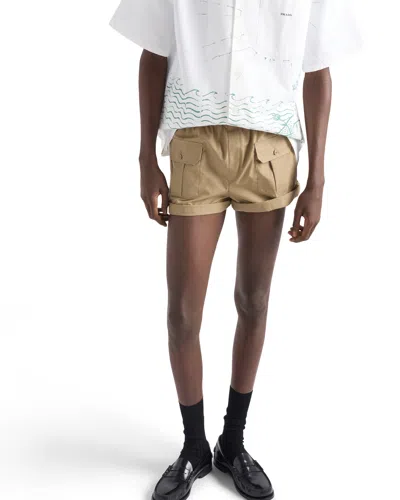 Prada Elasticated-waist Cargo Shorts In Brown