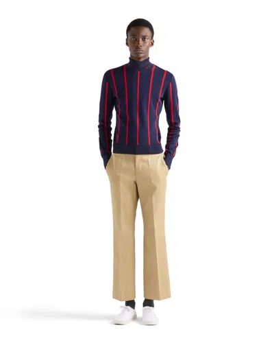 Prada Rollkragenpullover Aus Baumwolle In Blue