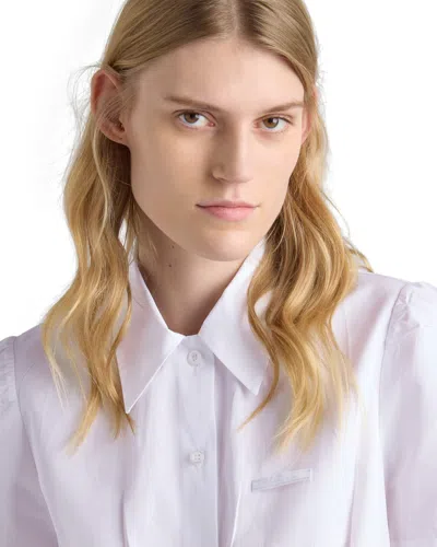 Prada Flared Button Shirt In White