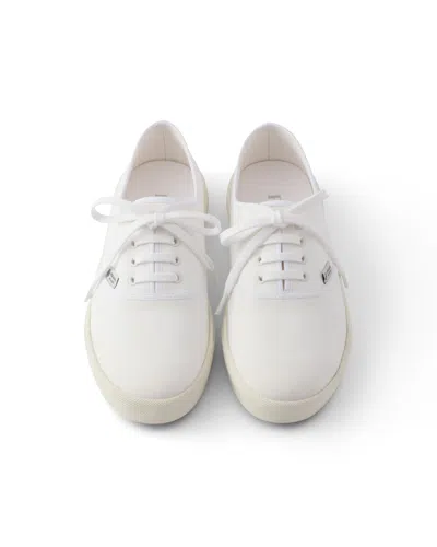 Prada Canvas Low Top Sneaker In White