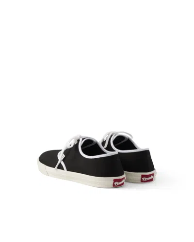 Prada Canvas Low Top Sneaker In Black