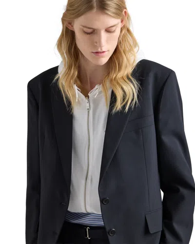 Prada Single-breasted Wool Jacket In Blue