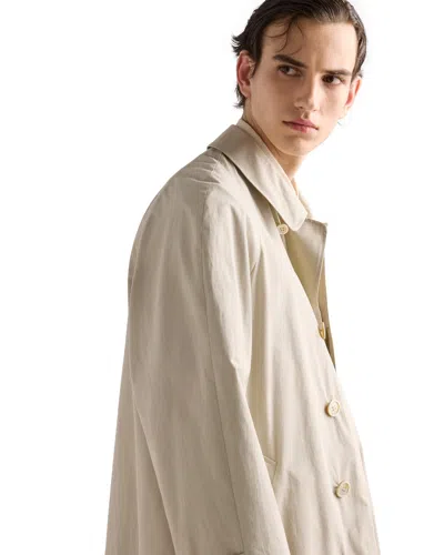Prada Single-breasted Coat In Neutral