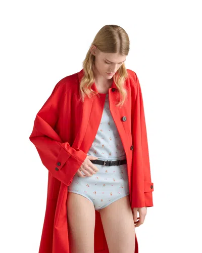 Prada Elastische Baumwoll-slips Mit Blumenmuster In Blue