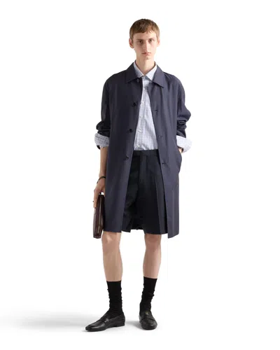 Prada Checked Buttoned Shirt In Blue