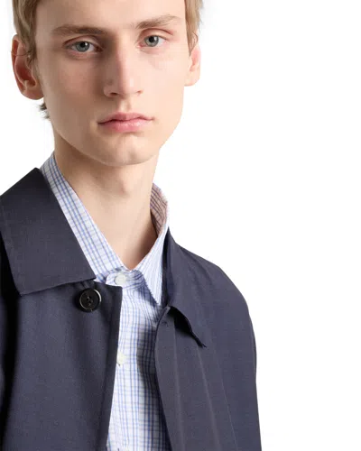 Prada Checked Buttoned Shirt In Blue