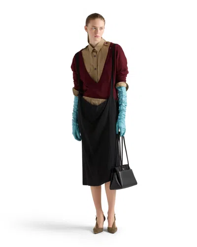 Prada Pullover Aus Kaschmir Mit V-ausschnitt In Red