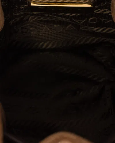 Prada Mini Icon Suede Keychain Charm In Brown