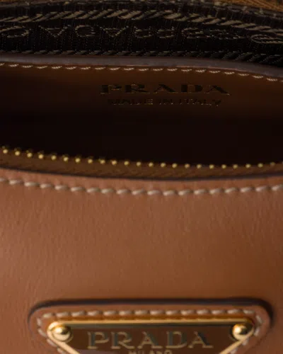 Prada Mini Arqué Shoulder Bag In Brown