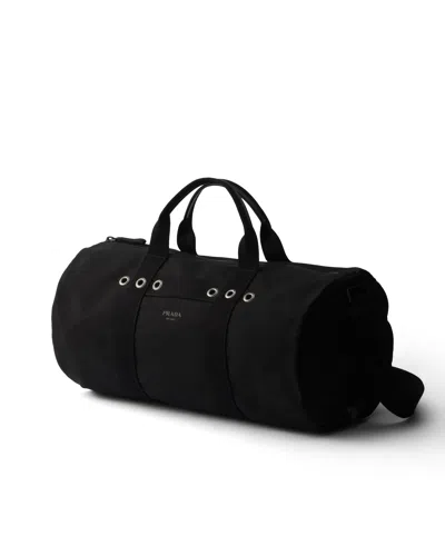 Prada Weekender Aus Canvas In Black