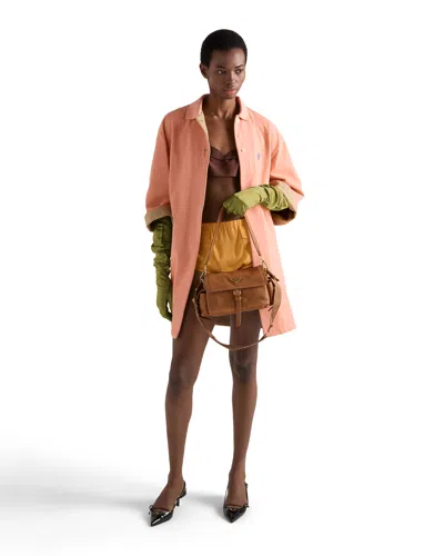 Prada Medium Explore Nappa Leather Shoulder Bag In Brown