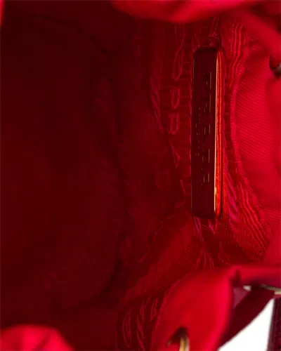 Prada Mini Icon Re-nylon Keychain Charm In Red