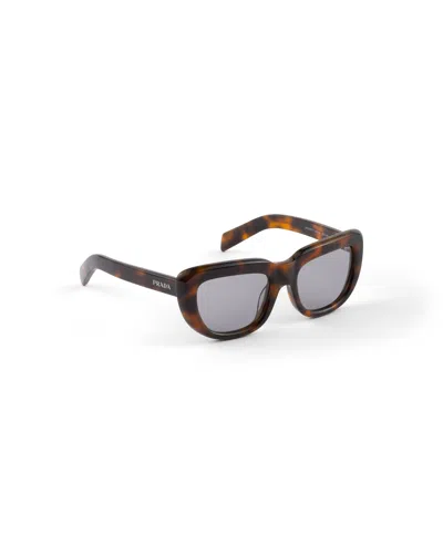 Prada 0pr D07s Oversized Rectangular Frame Tortoiseshell Sunglasses In Brown