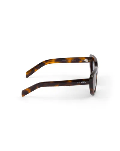 Prada 0pr D07s Oversized Rectangular Frame Tortoiseshell Sunglasses In Brown