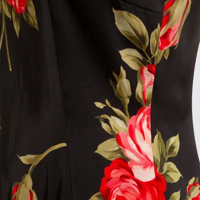 Dolce & Gabbana Women Black Dress With All-over Floral Print In Silk Woman In Multi