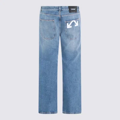 Off-white Medium Blue Cotton Jeans In Blue