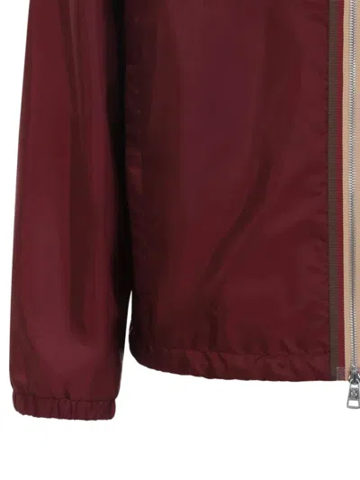 Moncler Hooded Jacket With Adjustable Hood For Men In Burgundy