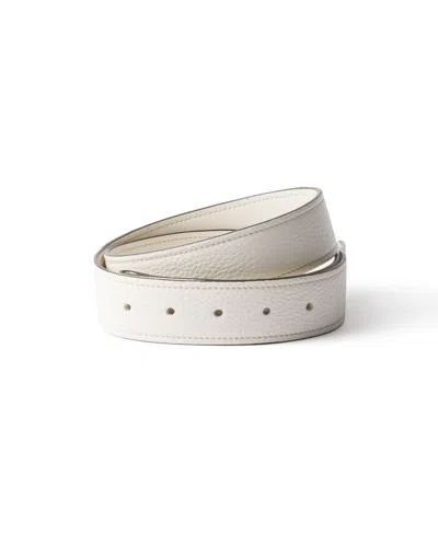 Prada Leather Belt Strap In White
