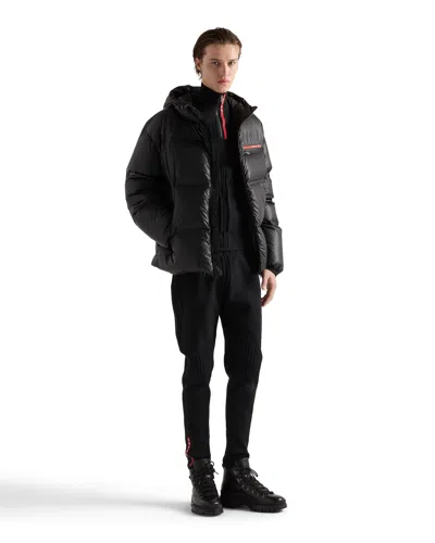 Prada Technical Knit Turtleneck In Black