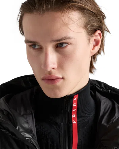 Prada Technical Knit Turtleneck In Black