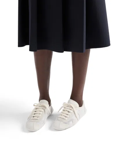 Prada Montecarlo Re-edition 2005 Suede And Mesh Sneakers In White