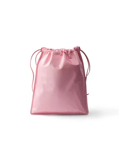 Prada Wish Silk Duchesse Drawstring Pouch Bag