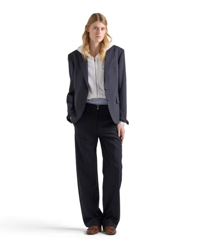 Prada Light Wool Pants In Black