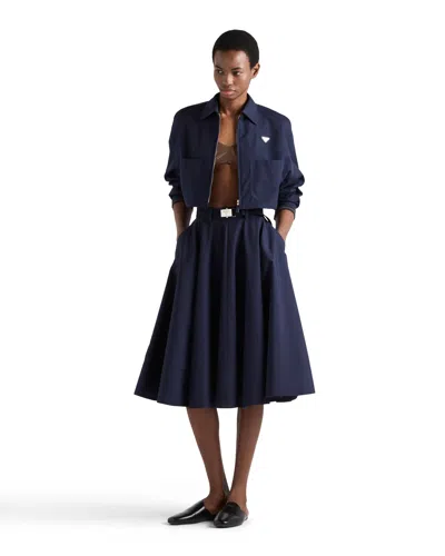 Prada Poplin Blouson Jacket In Blue