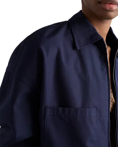 Prada Poplin Blouson Jacket In Blue