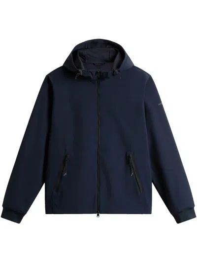 Woolrich Soft Shell Zip-up Sweatshirt In Blue