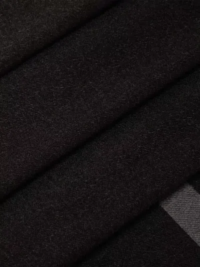 Fendi Ff Logo Scarf Rectangular Shape Fringed Edges In Black