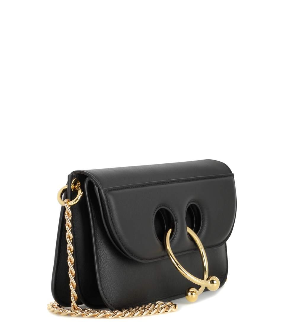 Jw Anderson Small Pierce Leather Shoulder Bag In Black | ModeSens