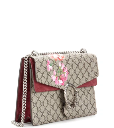Shop Gucci Dionysus Supreme Medium Blooms Embroidery Shoulder Bag In Leige