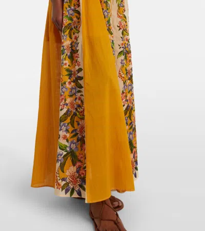 Farm Rio Sand Hilo Stripes Maxi Dresses Yellow In Multi