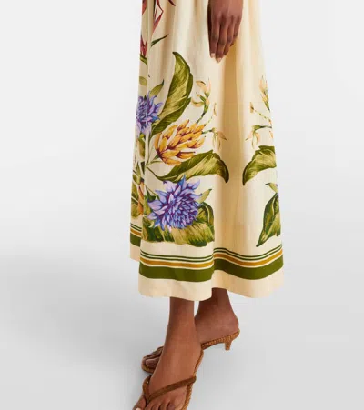 Farm Rio Sand Tropical Scarf Lenzing Ecovero Euroflax Maxi Dress In Multi