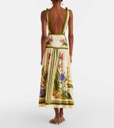 Farm Rio Sand Tropical Scarf Lenzing Ecovero Euroflax Maxi Dress In Multi