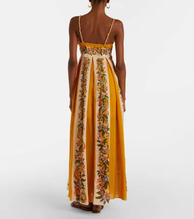 Farm Rio Sand Hilo Stripes Maxi Dresses Yellow In Multi