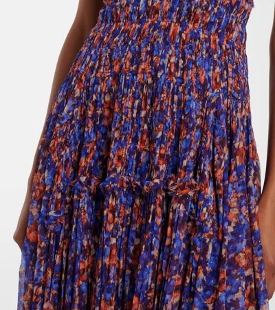 Ulla Johnson Atrani Floral Silk Chiffon Maxi Dress In Purple