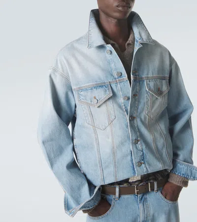 Erl Flap-pocket Denim Jacket In Blue