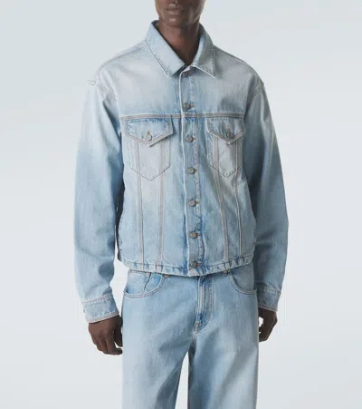Erl Flap-pocket Denim Jacket In Blue