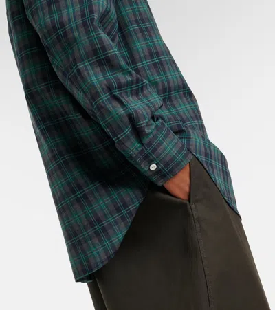 Rohe Checked Oversized Wool-blend Shirt In Green