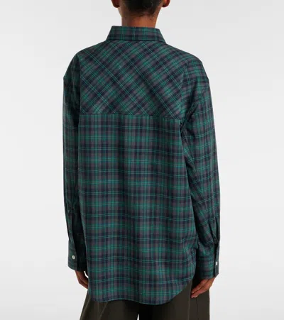 Rohe Checked Oversized Wool-blend Shirt In Green