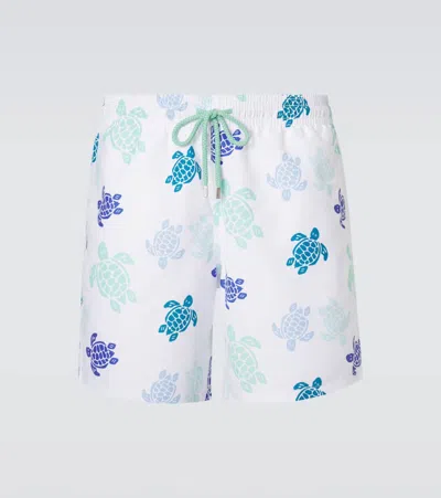 Vilebrequin Men Swim Shorts Tortues Multicolores In White